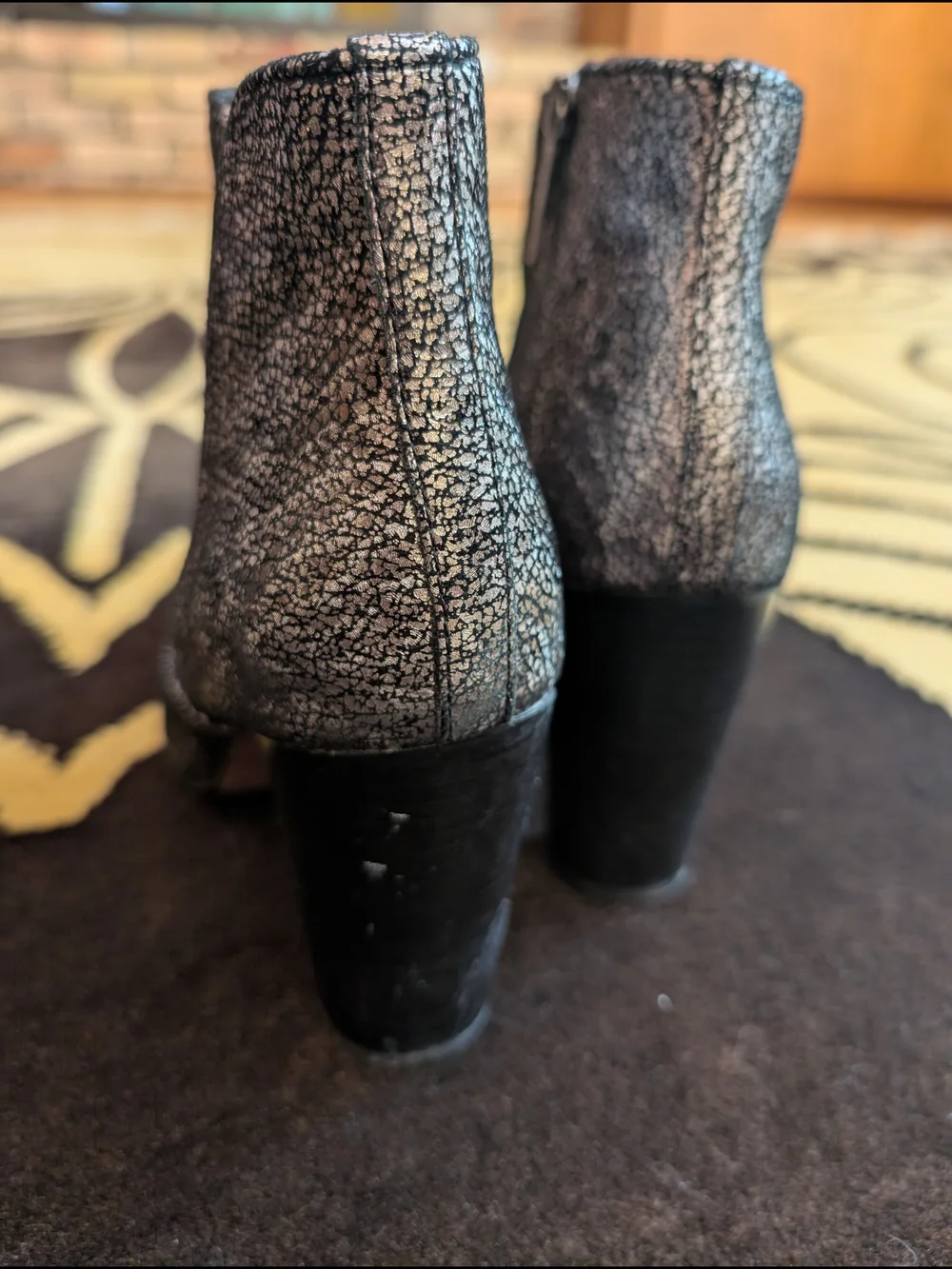 Donald J. Pliner Silver-Gray Textured Pointed Ankle Booties